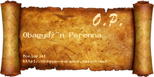 Obagyán Perenna névjegykártya